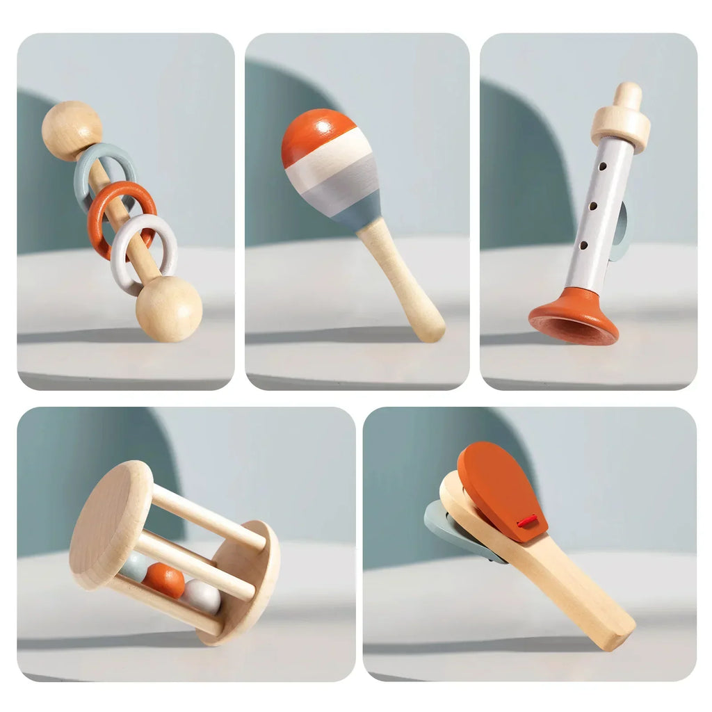 Junips | Wood Montessori Musical Instrument Set for Toddlers - Professionally Tuned Xylophone, Maracas and more - Educational Gift for Preschoolers