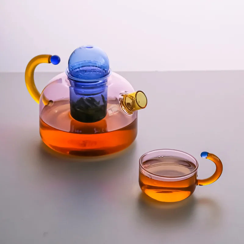 Junips | Color Bloom Glass Teapot & Cup Set