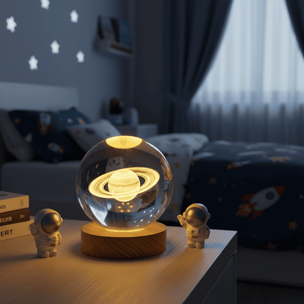Junips | Elegant 3D LED Night Light with Sparkling Star Effect