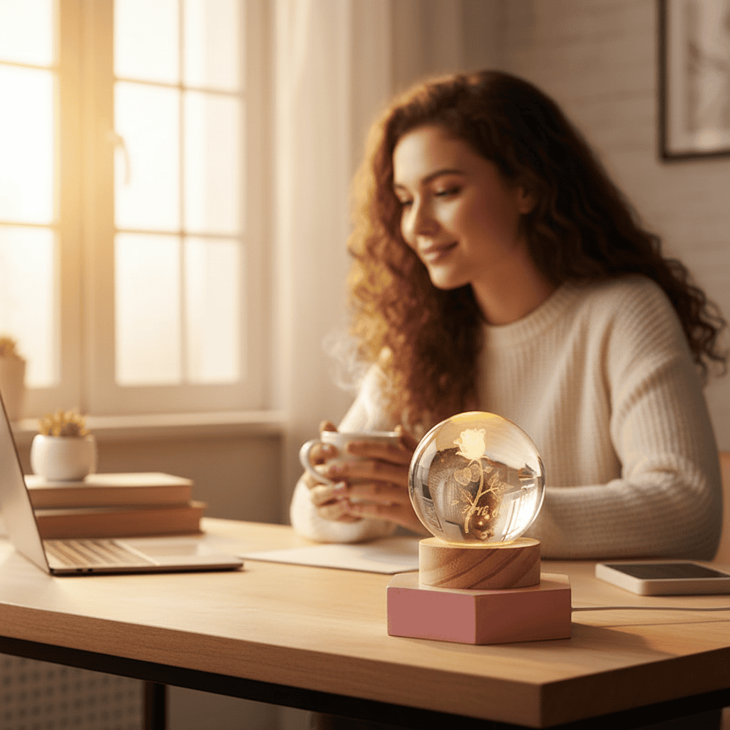 Junips | Elegant 3D LED Night Light with Sparkling Star Effect