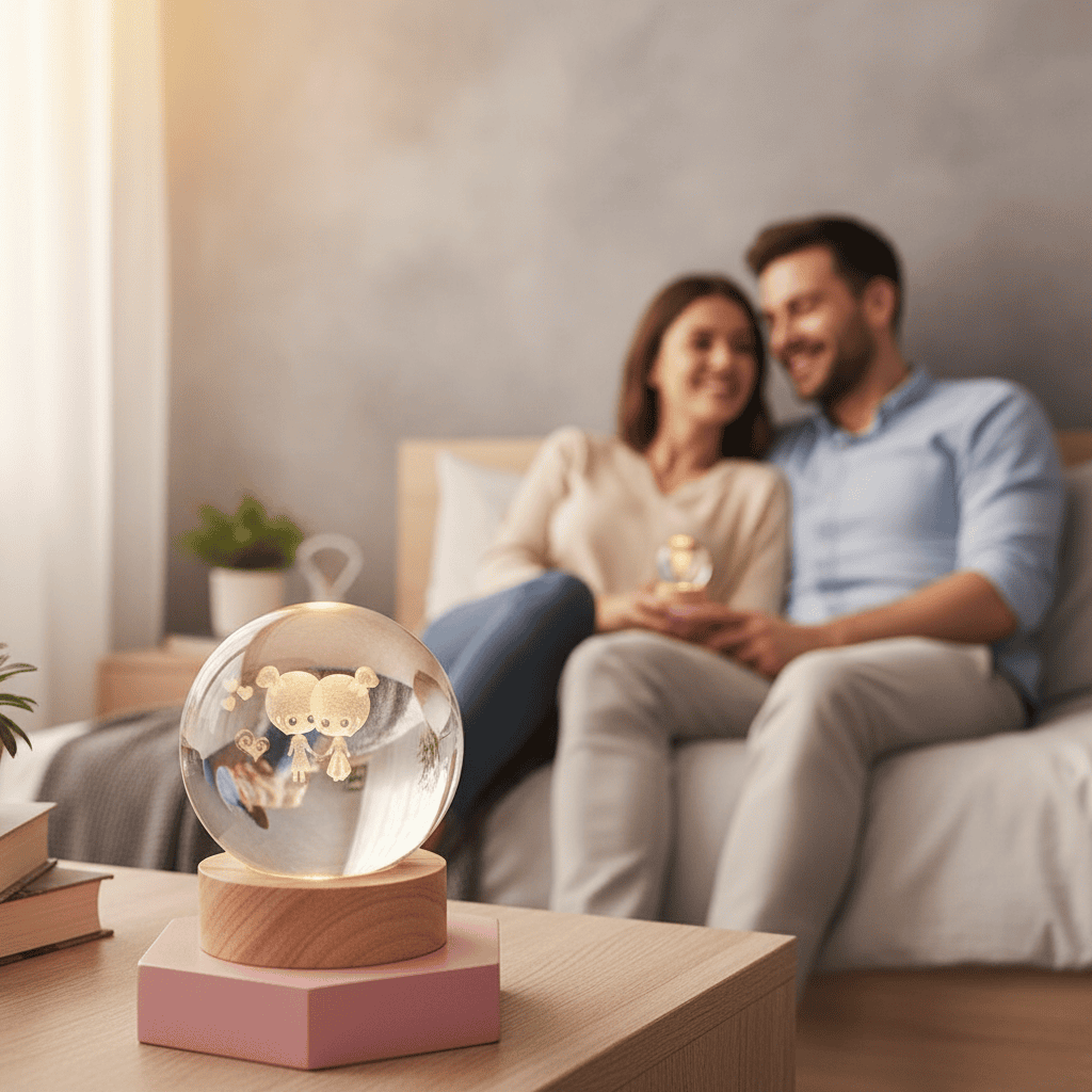 Junips | Elegant 3D LED Night Light with Sparkling Star Effect