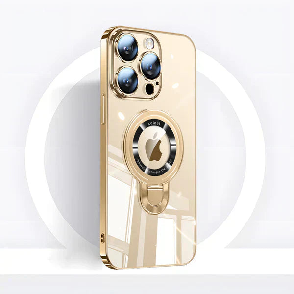 Junips | iPhone MagSafe Series | Transparent electroplated rotating stand phone case