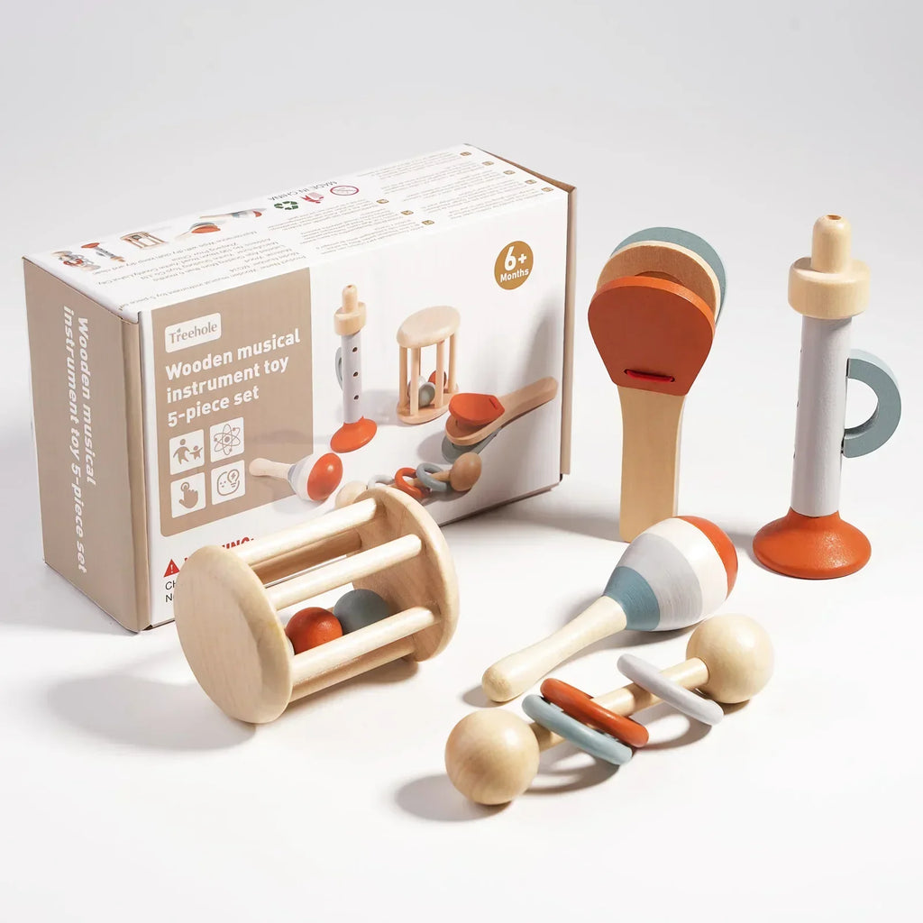 Junips | Wood Montessori Musical Instrument Set for Toddlers - Professionally Tuned Xylophone, Maracas and more - Educational Gift for Preschoolers