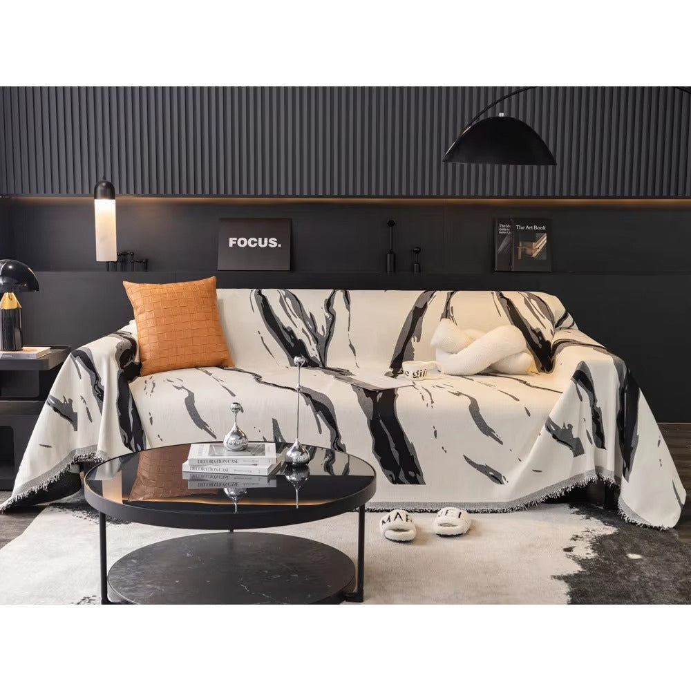 Junips | Abstract Brushstroke Chenille Sofa Cover