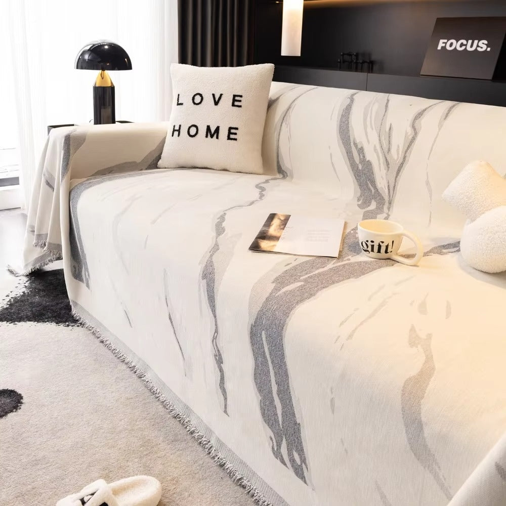 Junips | Abstract Brushstroke Chenille Sofa Cover
