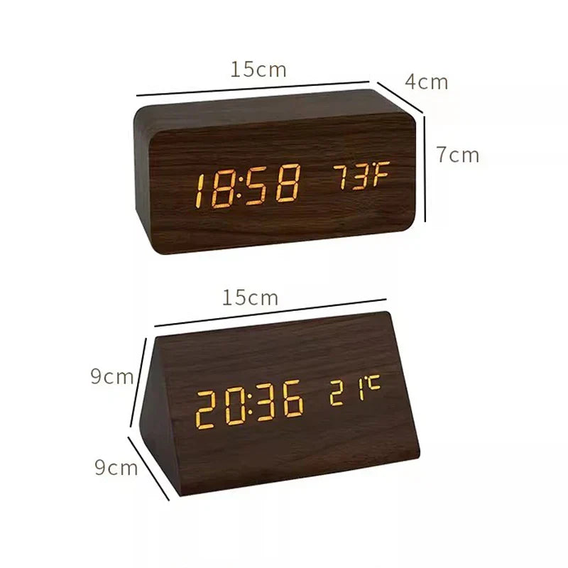 Junips | Charms | Digital Wooden Alarm Clock | Including Temperature Display
