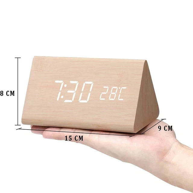 Junips | Charms | Digital Wooden Alarm Clock | Including Temperature Display