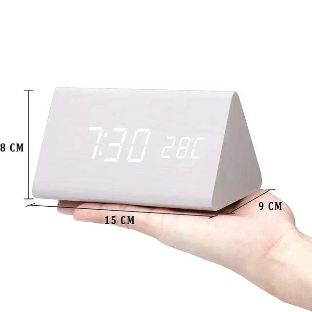 Junips | Charms | Digital Wooden Alarm Clock | Including Temperature Display