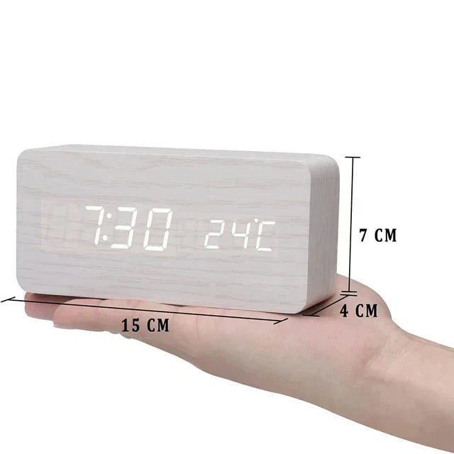 Junips | Charms | Digital Wooden Alarm Clock | Including Temperature Display