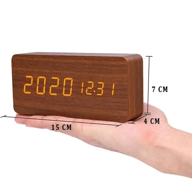 Junips | Charms | Digital Wooden Alarm Clock | Including Temperature Display