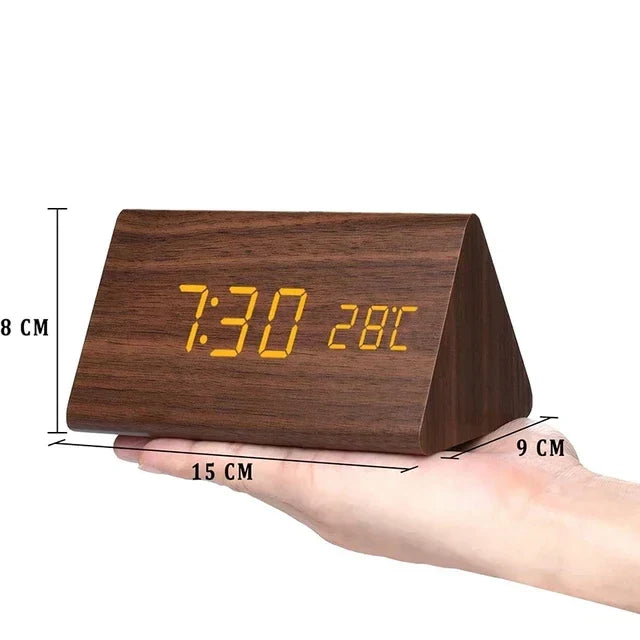 Junips | Charms | Digital Wooden Alarm Clock | Including Temperature Display