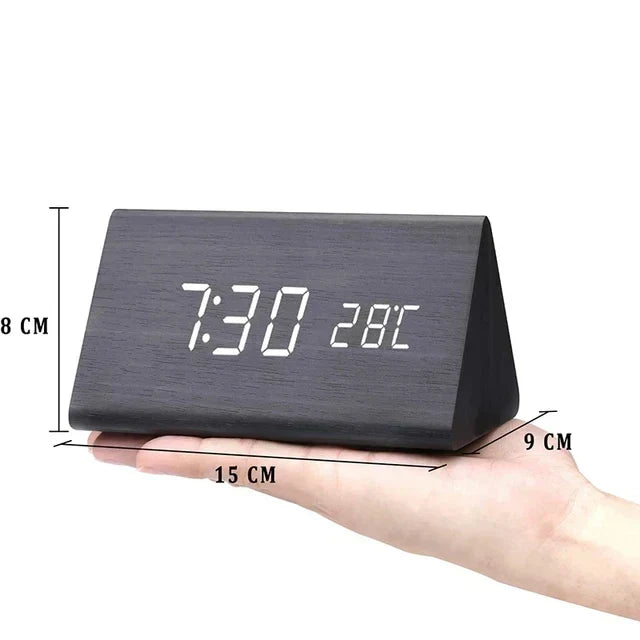 Junips | Charms | Digital Wooden Alarm Clock | Including Temperature Display
