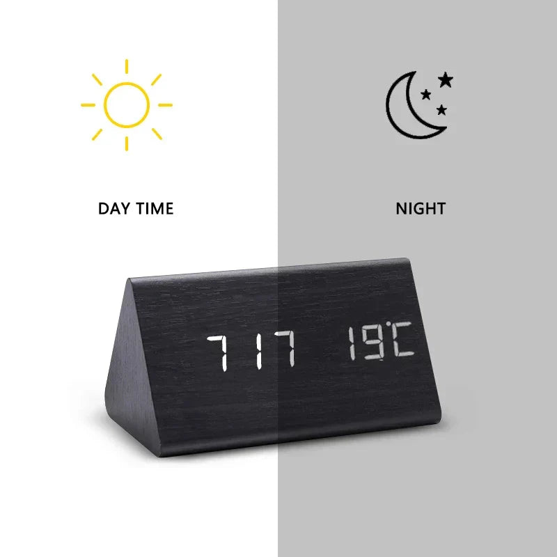 Junips | Charms | Digital Wooden Alarm Clock | Including Temperature Display