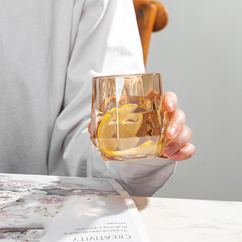 Junips | Amber hexagonal Glass Cups