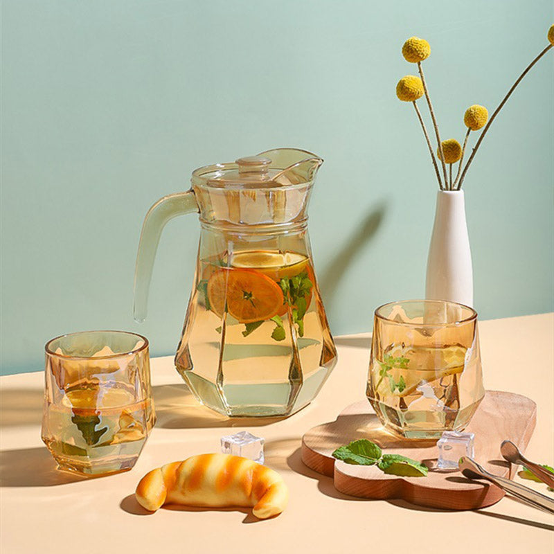 Junips | Amber hexagonal Glass Cups