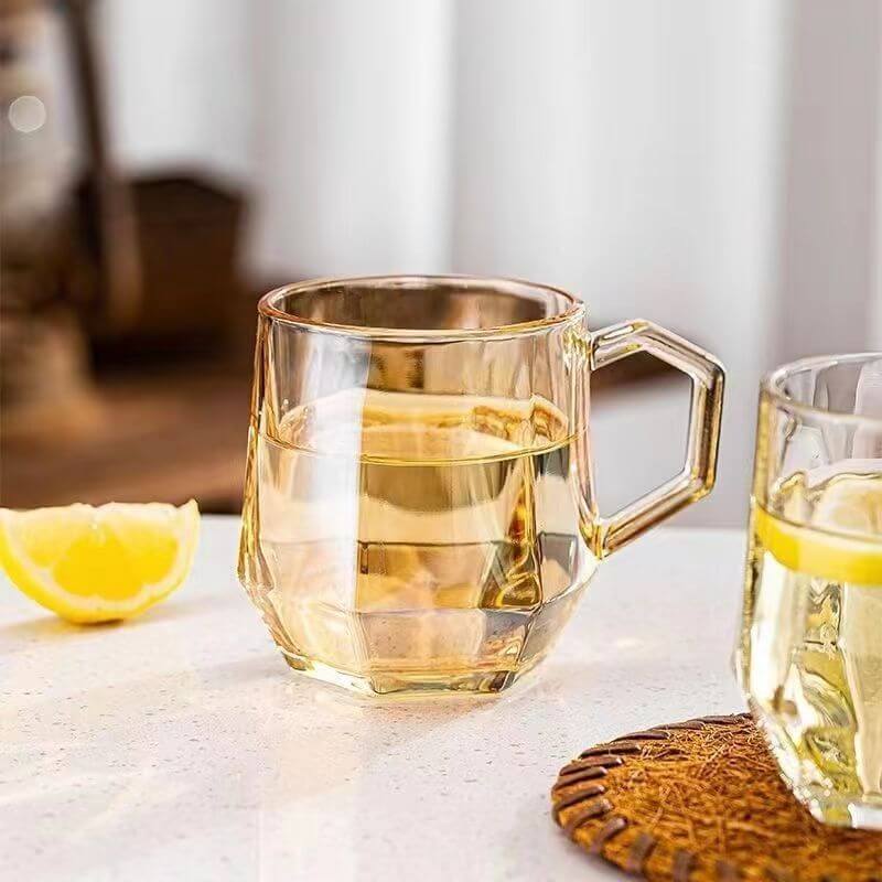 Junips | Amber hexagonal Glass Cups