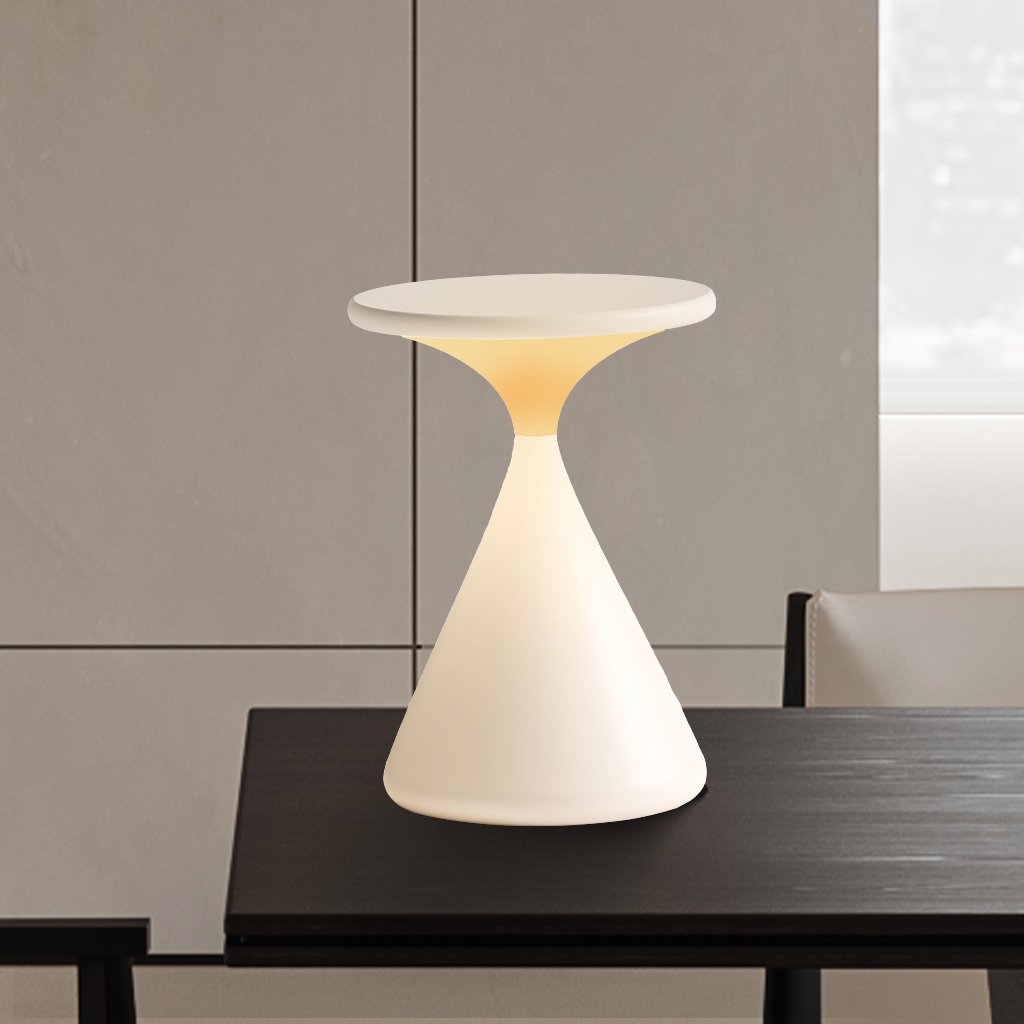 Junips | Aeron Hourglass Cordless LED Table Lamp – Rechargeable, Dimmable, Modern Design
