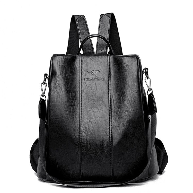 Junips | Theft-Proof Leather Backpack for Women in Vintage Style