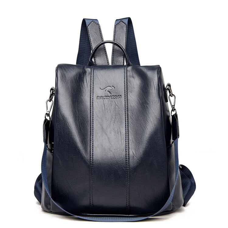 Junips | Theft-Proof Leather Backpack for Women in Vintage Style
