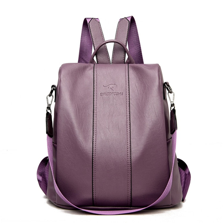 Junips | Theft-Proof Leather Backpack for Women in Vintage Style