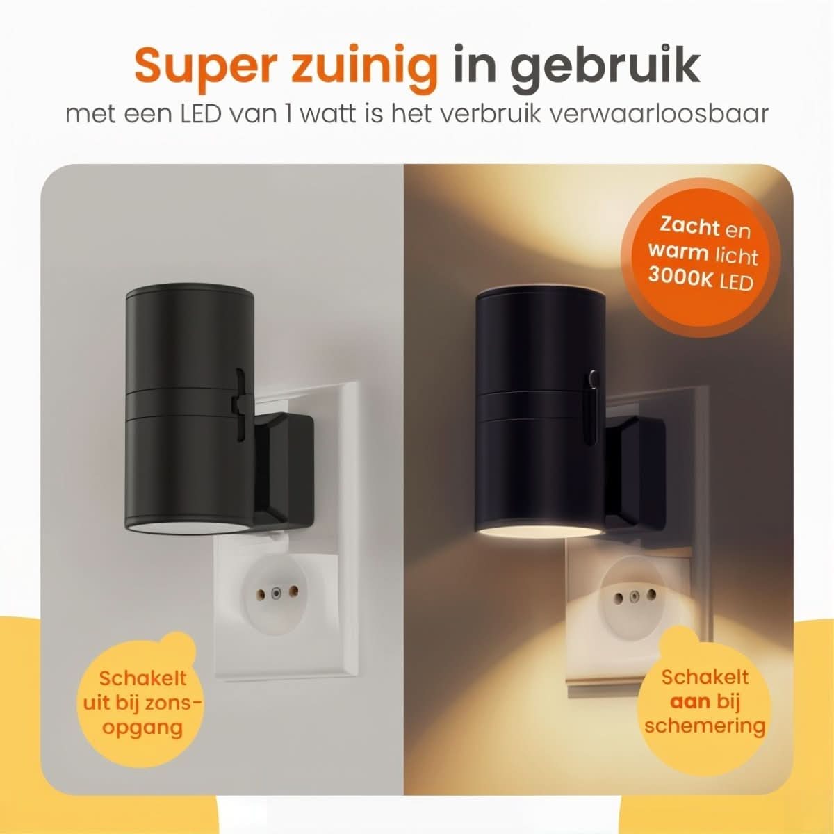 Junips | Dimmable LED night light with day/night sensor for pleasant room lighting