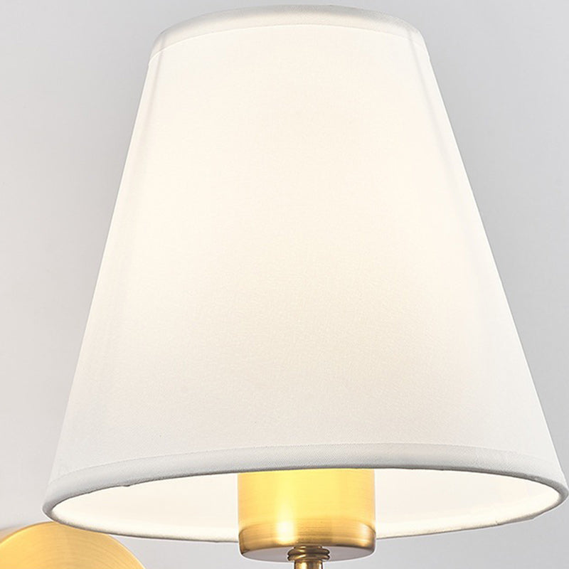 Junips | Contemporary Nordic Round Curved Rod Iron Fabric Shade 1-Light Wall Light Lamp for Living Room