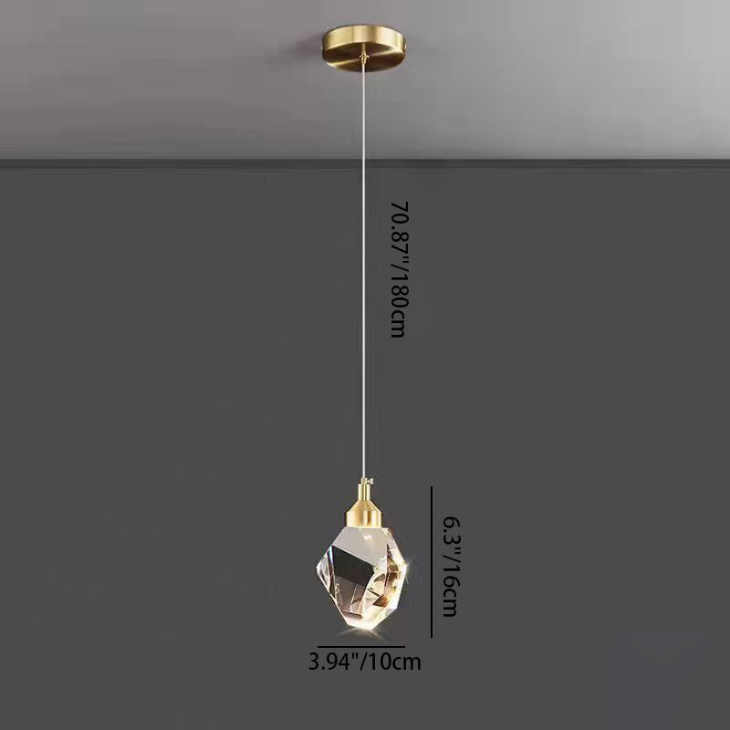 Junips | Luxury Diamond Cube Crystal Iron LED Pendant Light For Bedroom