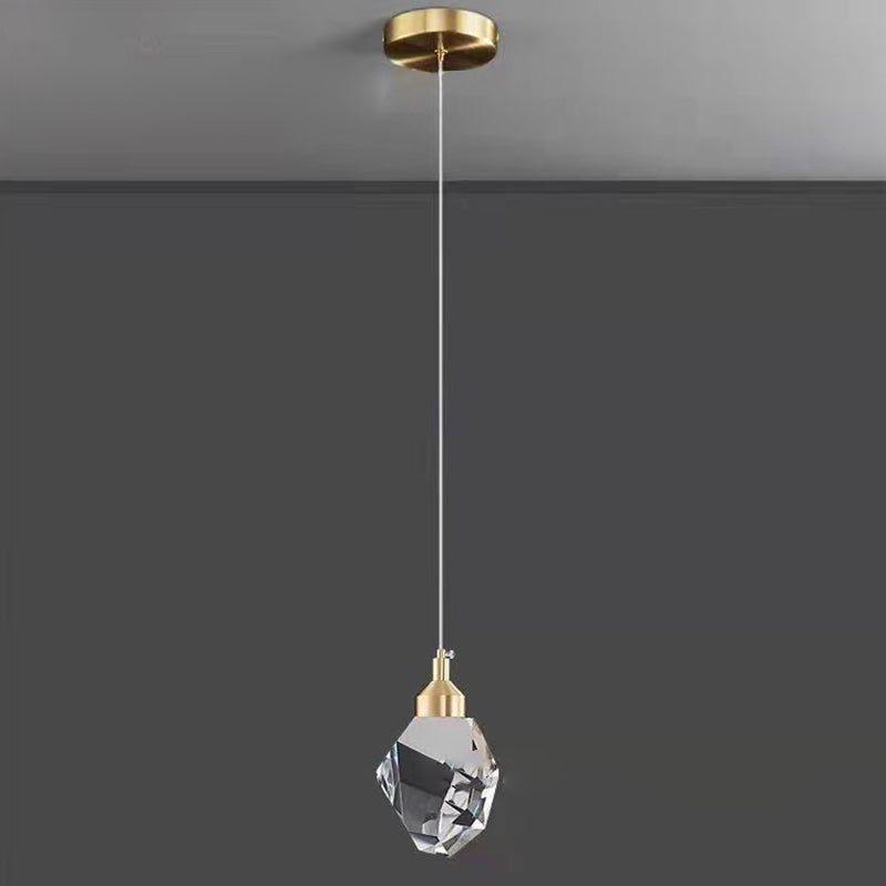 Junips | Luxury Diamond Cube Crystal Iron LED Pendant Light For Bedroom