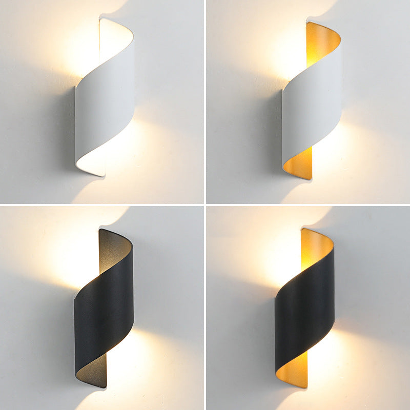 Junips | Modern Minimalist Waterproof Spiral Aluminum Acrylic LED Wall Light for Bedroom