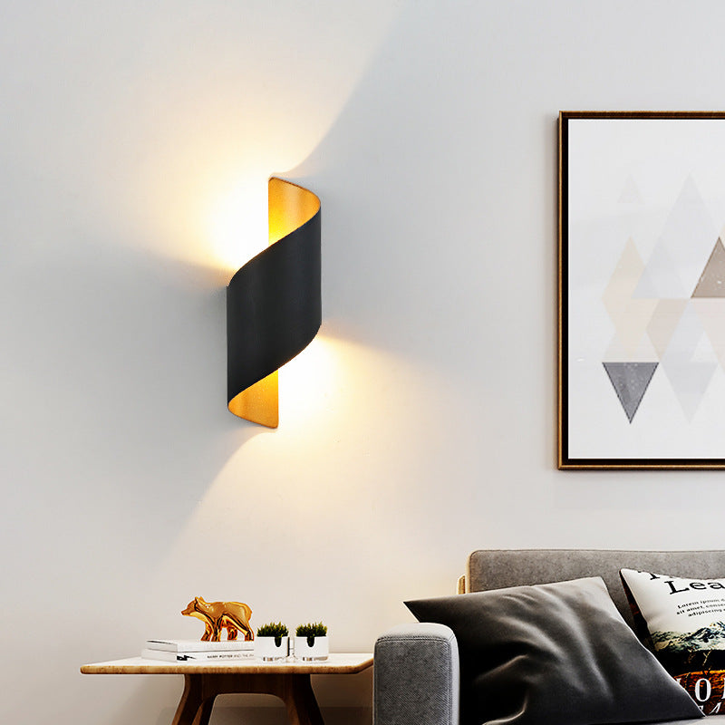 Junips | Modern Minimalist Waterproof Spiral Aluminum Acrylic LED Wall Light for Bedroom