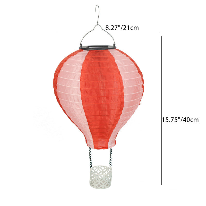 Junips | Contemporary Creative Solar Hot Air Balloon Fabric Shade LED Outdoor Pendant Light for Terrace Outside