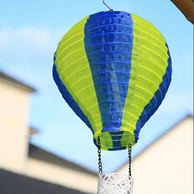 Junips | Contemporary Creative Solar Hot Air Balloon Fabric Shade LED Outdoor Pendant Light for Terrace Outside