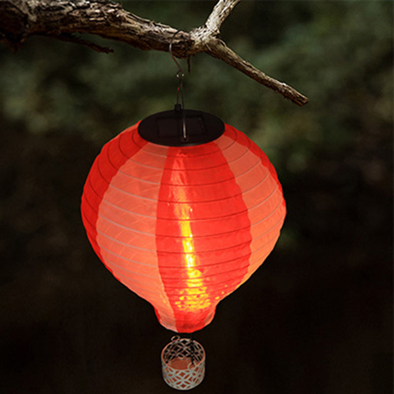 Junips | Contemporary Creative Solar Hot Air Balloon Fabric Shade LED Outdoor Pendant Light for Terrace Outside