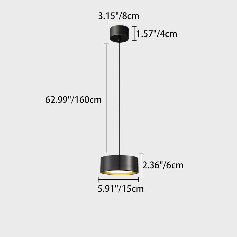 Junips | Minimalistic Round Cylinder Iron LED Pendant Light for Bedroom