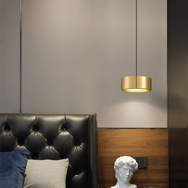 Junips | Minimalistic Round Cylinder Iron LED Pendant Light for Bedroom