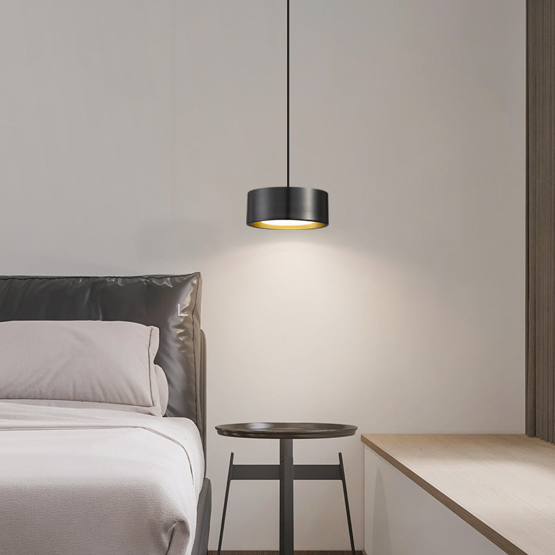 Junips | Minimalistic Round Cylinder Iron LED Pendant Light for Bedroom