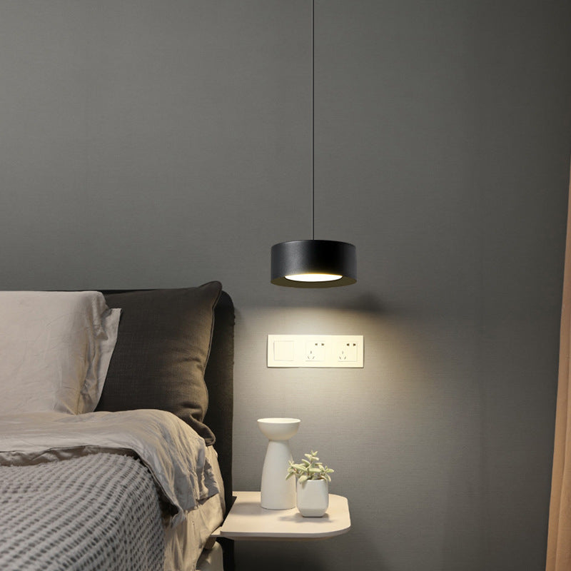 Junips | Minimalistic Round Cylinder Iron LED Pendant Light for Bedroom