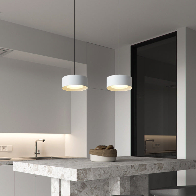 Junips | Minimalistic Round Cylinder Iron LED Pendant Light for Bedroom