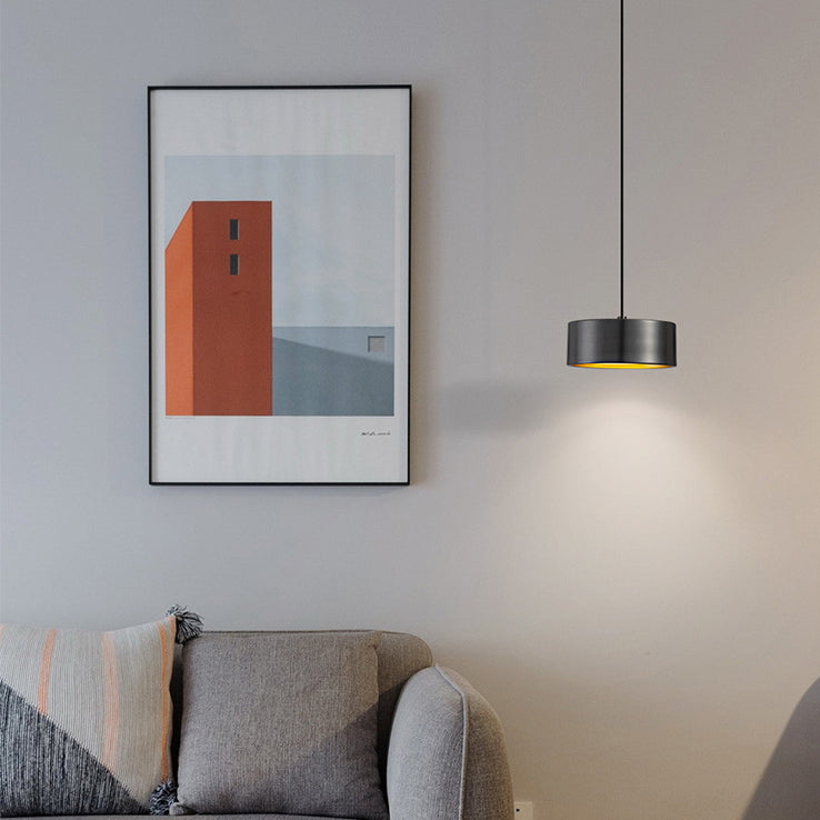 Junips | Minimalistic Round Cylinder Iron LED Pendant Light for Bedroom