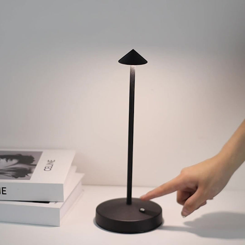 Junips | Modern Simplicity Triangle Cone Round Acrylic Cylinder Iron LED Table Lamp for the Living Room