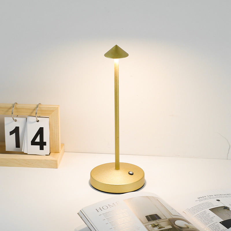 Junips | Modern Simplicity Triangle Cone Round Acrylic Cylinder Iron LED Table Lamp for the Living Room