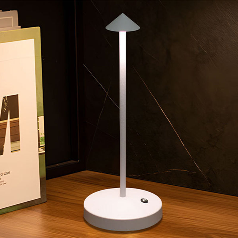 Junips | Modern Simplicity Triangle Cone Round Acrylic Cylinder Iron LED Table Lamp for the Living Room