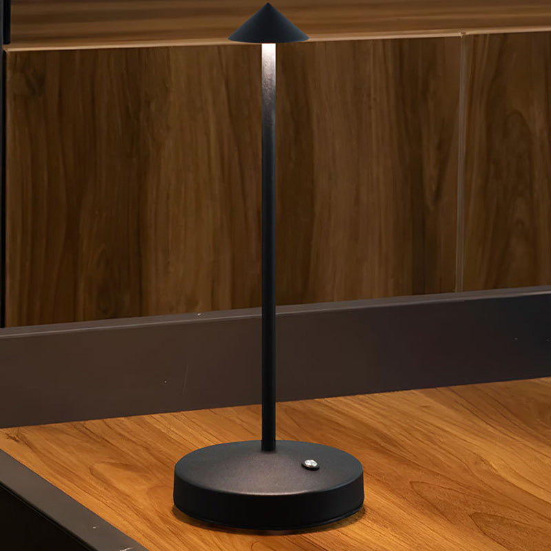 Junips | Modern Simplicity Triangle Cone Round Acrylic Cylinder Iron LED Table Lamp for the Living Room