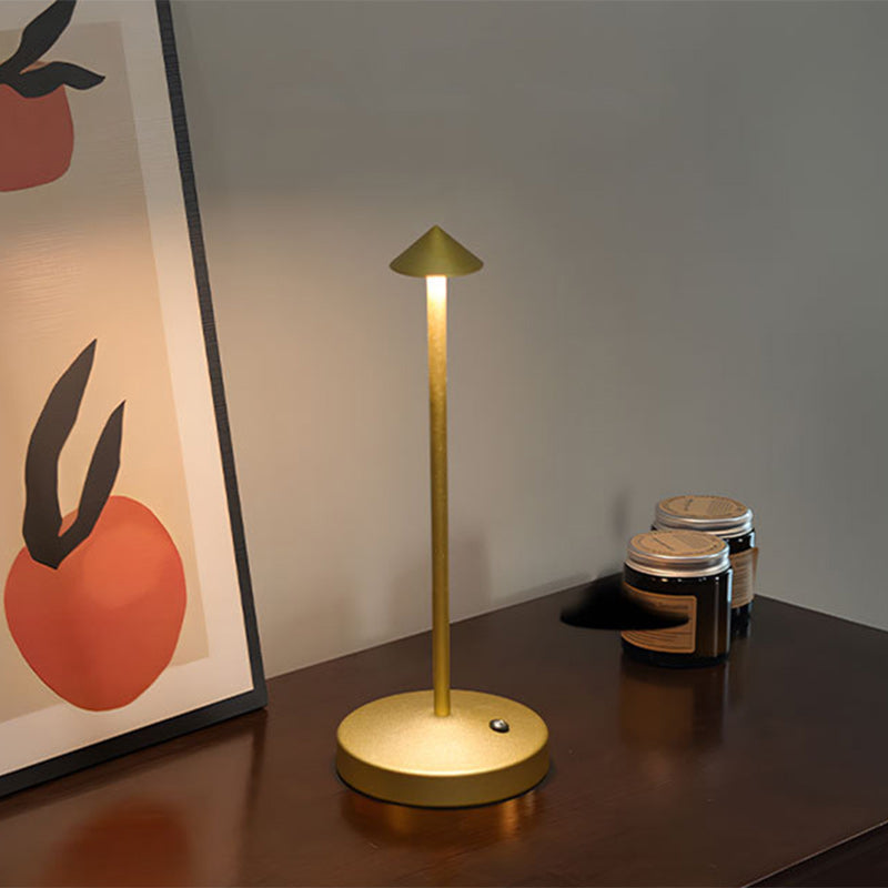 Junips | Modern Simplicity Triangle Cone Round Acrylic Cylinder Iron LED Table Lamp for the Living Room