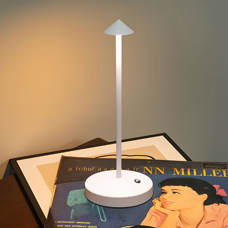 Junips | Modern Simplicity Triangle Cone Round Acrylic Cylinder Iron LED Table Lamp for the Living Room