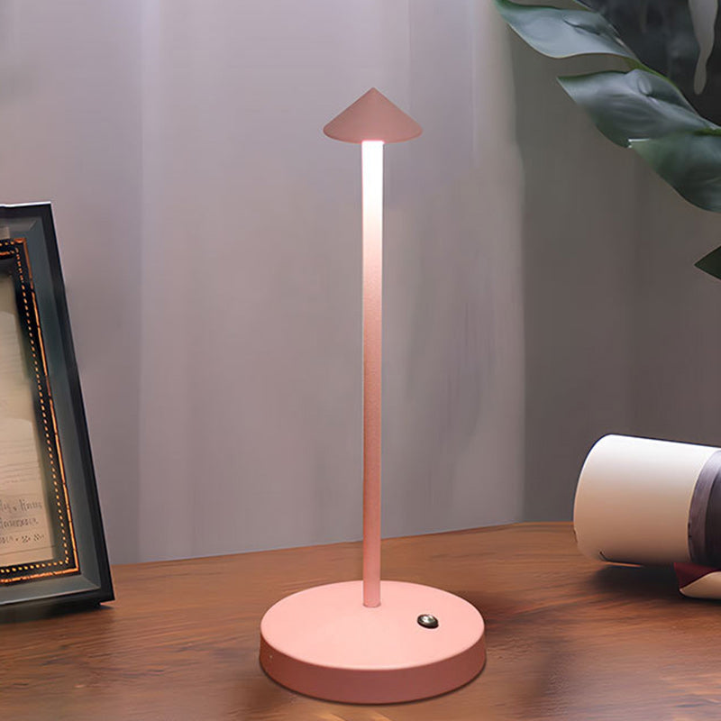 Junips | Modern Simplicity Triangle Cone Round Acrylic Cylinder Iron LED Table Lamp for the Living Room