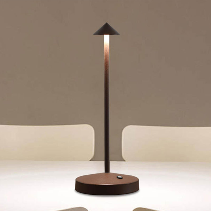 Junips | Modern Simplicity Triangle Cone Round Acrylic Cylinder Iron LED Table Lamp for the Living Room