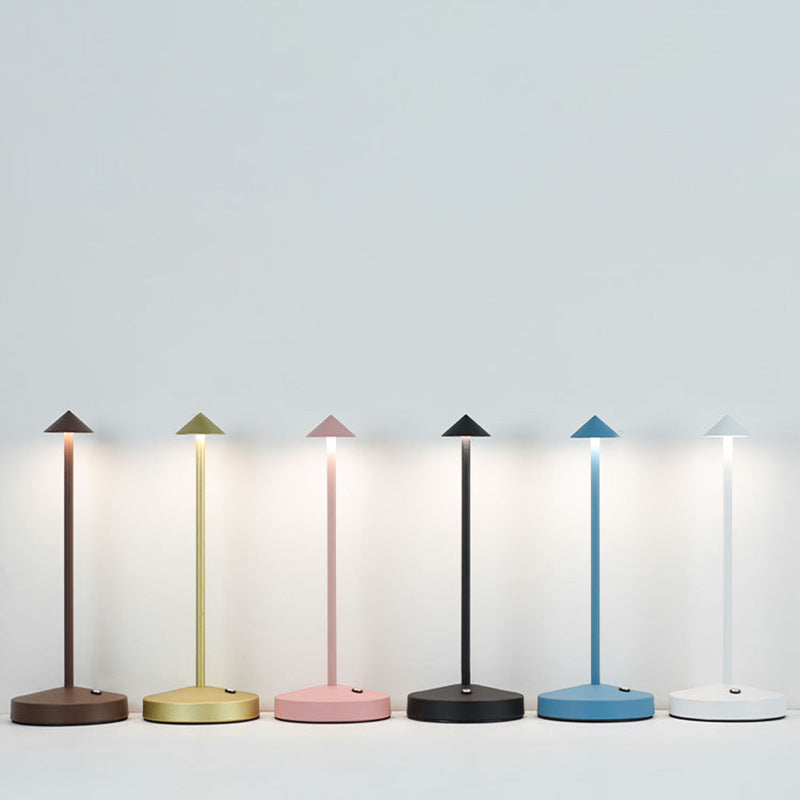 Junips | Modern Simplicity Triangle Cone Round Acrylic Cylinder Iron LED Table Lamp for the Living Room