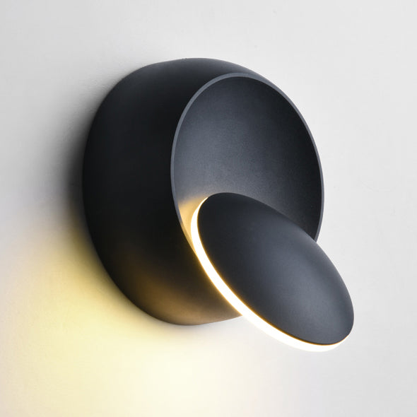 Junips | Contemporary Nordic Iron Round Eclipse Rotatable LED Wall Light for Nightstand