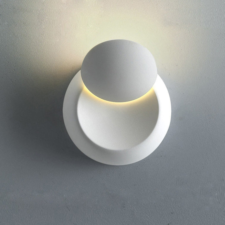 Junips | Contemporary Nordic Iron Round Eclipse Rotatable LED Wall Light for Nightstand